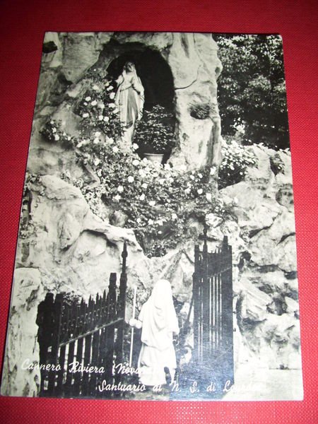 Cartolina Cannero Riviera - Sant. N. S. di Lourdes 1953