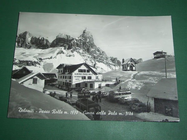 Cartolina Passo Rolle - Albergo Passo Rolle 1963