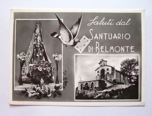 Cartolina Valperga - Santuario di Belmonte 1954