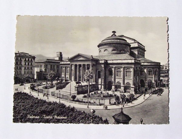 Cartolina Palermo - Teatro Massimo -- 1955