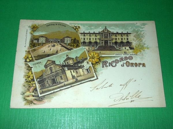 Cartolina Ricordo d' Oropa - Ospizio e Chiesa - Vedute … | Immagine Gallery 1