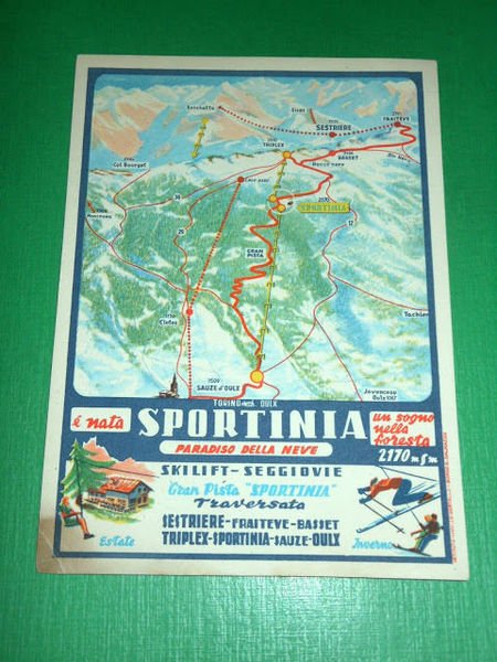 Cartolina Sauze d'Oulx - Sportinia 1940 ca