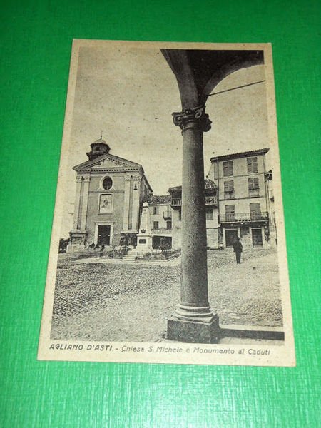 Cartolina Agliano d' Asti - Chiesa S. Michele e Monumento …