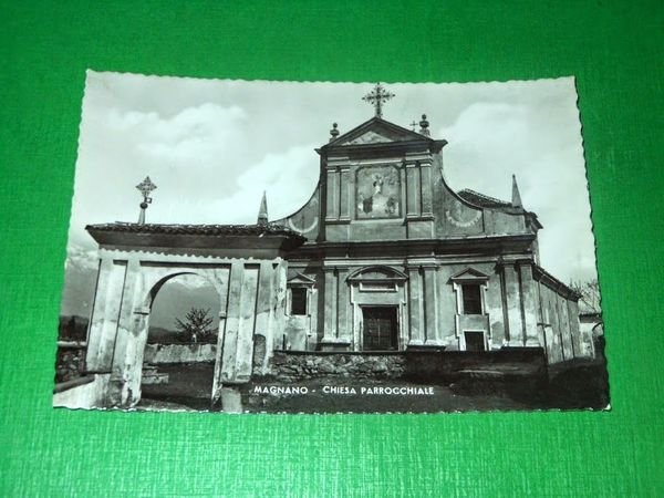Cartolina Magnano - Chiesa Parrocchiale 1955 ca | Immagine principale