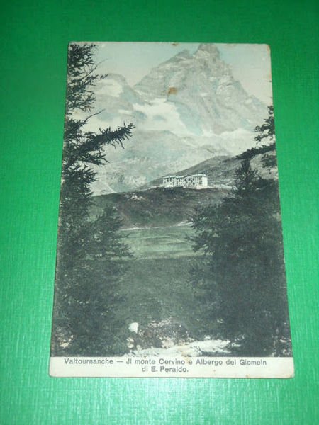 Cartolina Valtournanche - Il monte Cervino e Albergo del Giomein … | Immagine principale