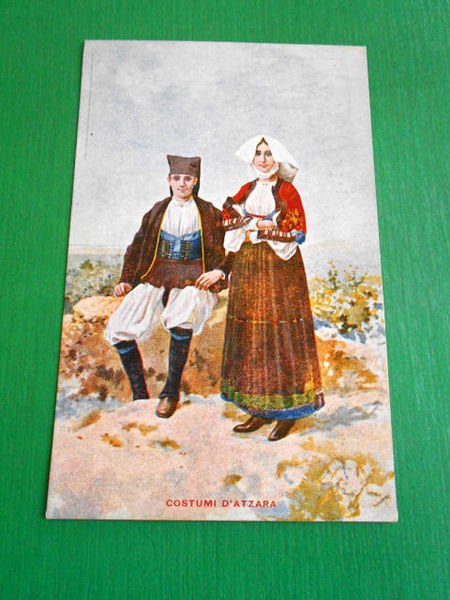 Cartolina Costumi di Atzara ( Nuoro ) 1910 ca