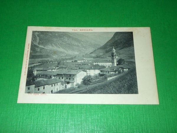Cartolina Val Seriana - Ogna - Scorcio panoramico 1900 ca