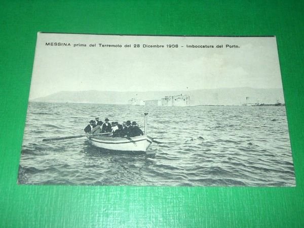 Cartolina Messina prima del terremoto 1908 - Imboccatura del Porto