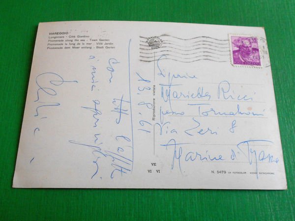 Cartolina Viareggio - Lungomare - Città Giardino 1961