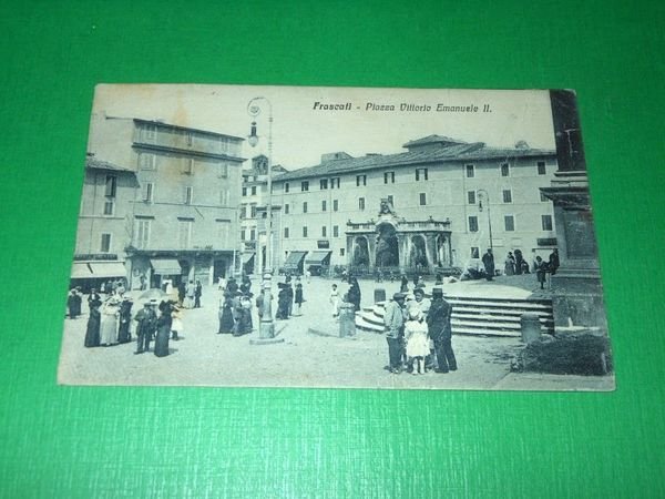 Cartolina Frascati - Piazza Vittorio Emanuele II 1921