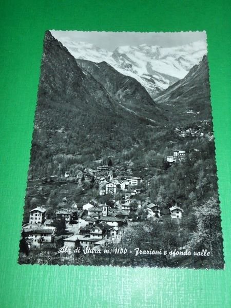 Cartolina Ala di Stura - Frazioni e sfondo valle 1955 …