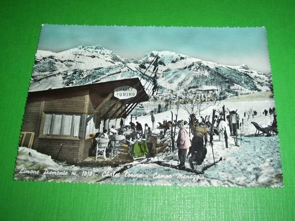 Cartolina Limone Piemonte - Chalet Torino - Campo Maneggio 1959