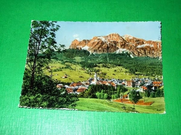 Cartolina Dolomiti - Cortina verso le Tofane 1960 ca