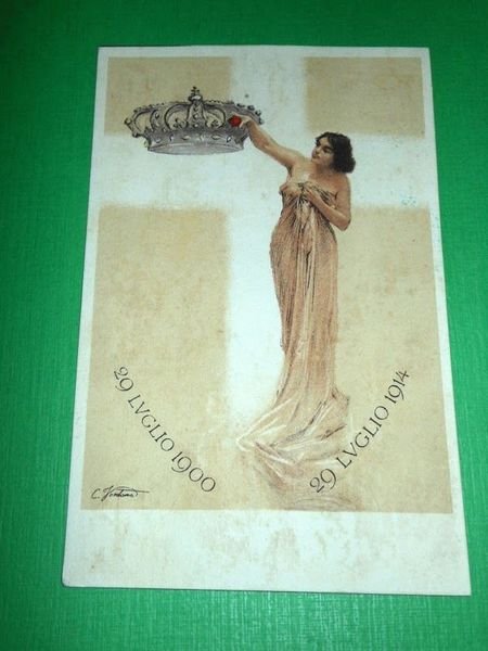 Cartolina Primo Pellegrinaggio Nazionale Cappella Espiatoria Monza 1914