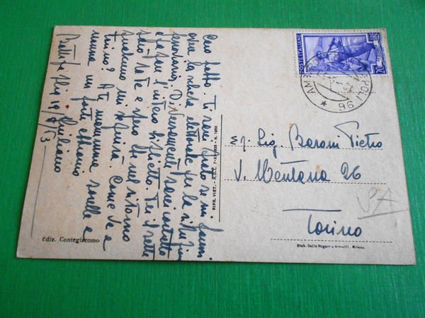 Cartolina Battipaglia - Interno Stazione Ferroviaria 1953