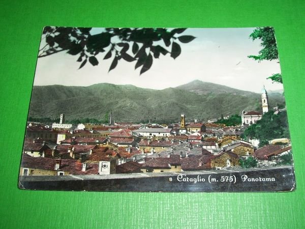 Cartolina Caraglio ( Cuneo ) - Panorama 1954