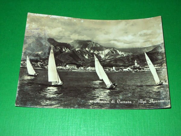 Cartolina Marina di Carrara - Alpi Apuane 1955 ca