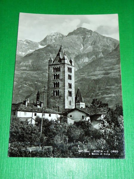 Cartolina Aosta - S. Orso e Becca di Nona 1950 …