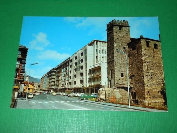 Cartolina Aosta - Via Festaz - Torre del Lebbroso 1960 …
