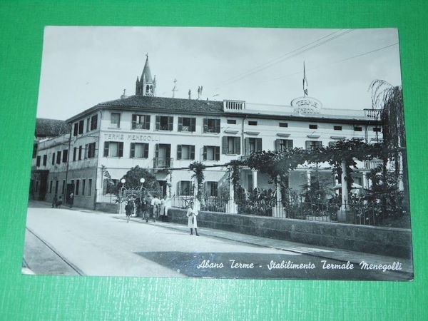 Cartolina Abano Terme - Stabilimento Termale Menegolli 1952