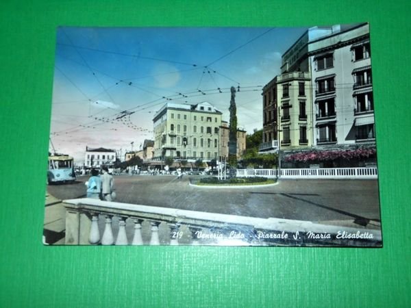 Cartolina Venezia Lido - Piazzale S. Maria Elisabetta 1957