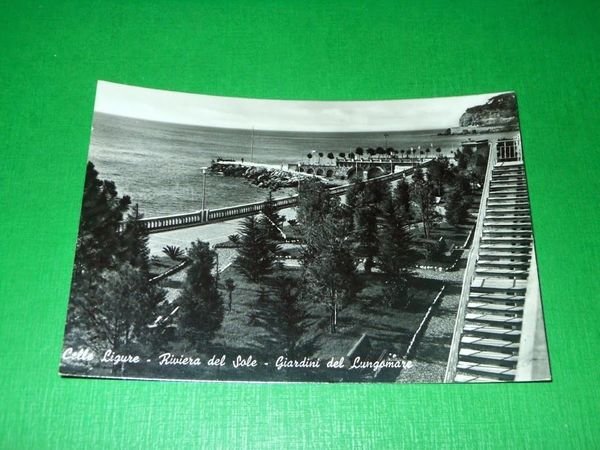 Cartolina Celle Ligure - Giardini del Lungomare 1950 ca | Immagine principale
