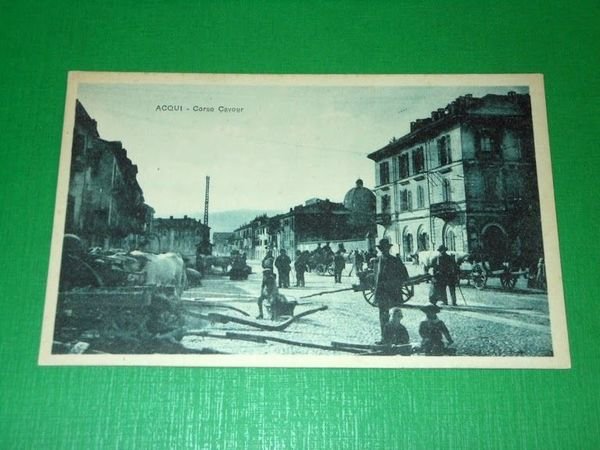 Cartolina Acqui - Corso Cavour 1930 ca.