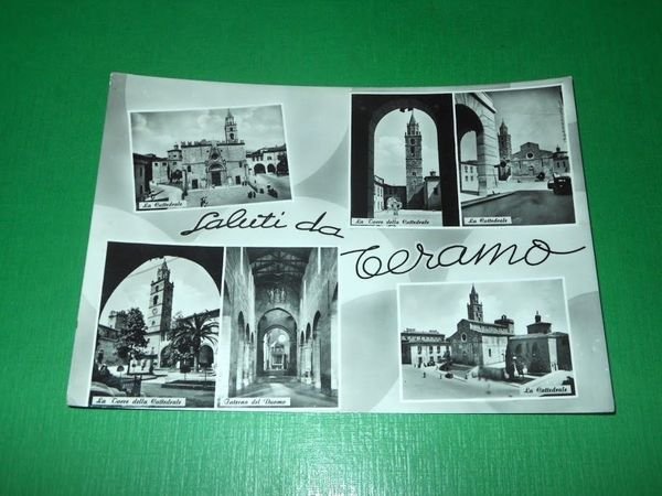 Cartolina Saluti da Teramo - Vedute diverse 1955 ca | Immagine principale