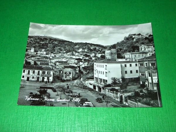 Cartolina Iglesias - Piazza Quintino Sella 1955 ca #1 | Immagine principale
