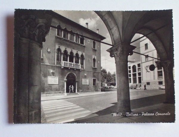 Cartolina Belluno - Palazzo Comunale 1963