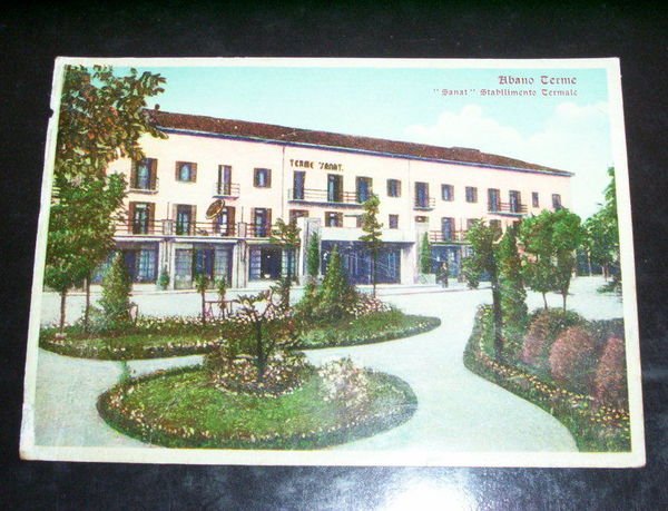 Cartolina Abano Terme - Stabilimento Sanat 1952