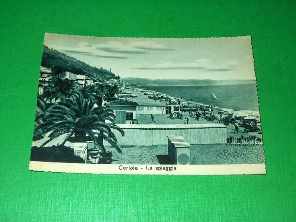 Cartolina Ceriale - La spiaggia 1953