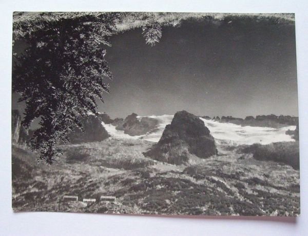 Cartolina La Marmolada vista nel Lago di Fedaia 1960 ca