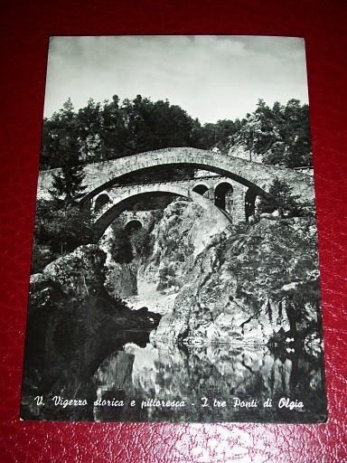 Cartolina V. Vigezzo - I tre Ponti di Olgia 1955