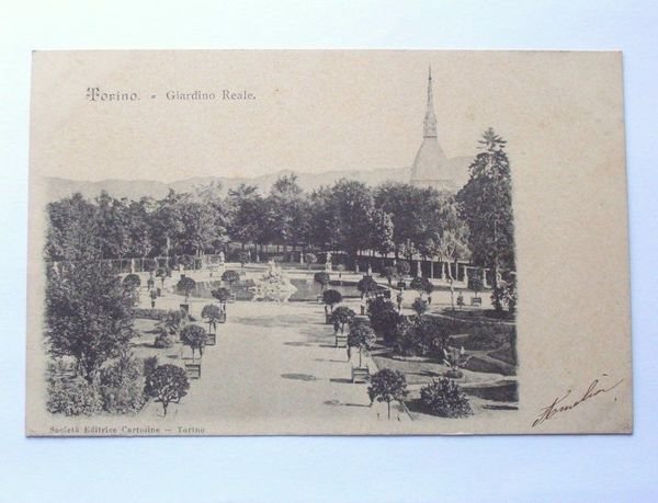 Cartolina Torino - Giardino Reale 1901