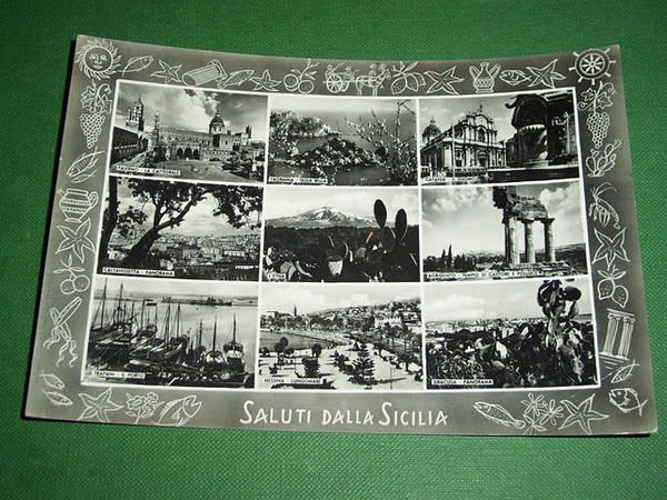Cartolina Sicilia - Vedute diverse 1950 ca