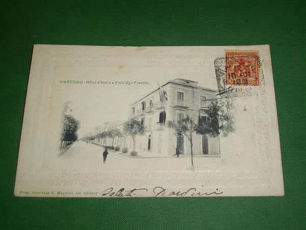 Cartolina Viareggio - Hotel d' Italia e Viale Ugo Foscolo …