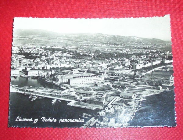 Cartolina Livorno - Panorama generale 1954