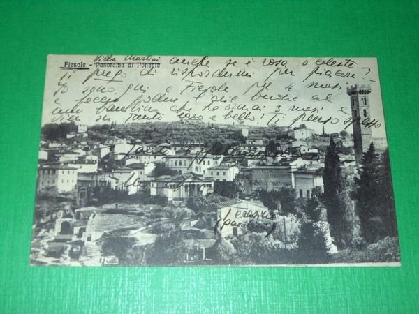 Cartolina Fiesole - Panorama di Ponente 1930