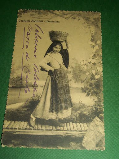 Cartolina Palermo - Costumi Siciliani - Contadina 1915 ca