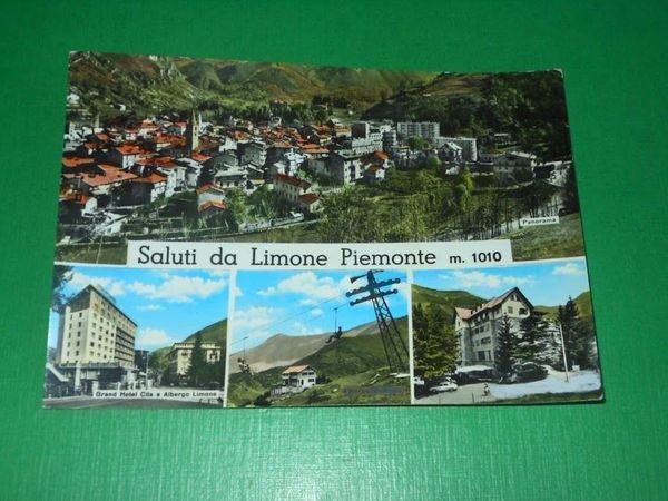 Cartolina Saluti da Limone Piemonte - Vedute diverse 1962