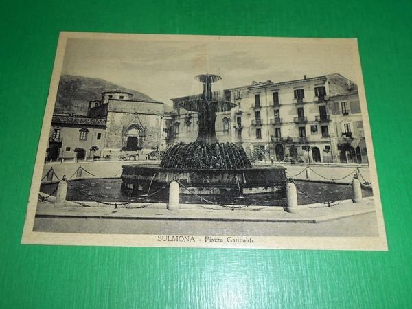 Cartolina Sulmona ( L'Aquila ) - Piazza Garibaldi 1955 ca | Immagine principale