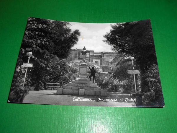 Cartolina Caltavuturo ( Palermo ) - Monumento ai Caduti 1968
