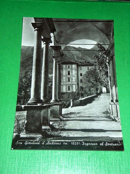 Cartolina San Giovanni D'Andorno - Ingresso al Santuario 1955 ca | Immagine principale