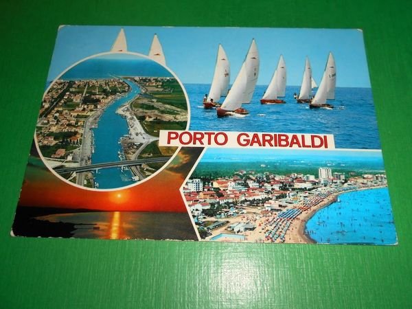 Cartolina Porto Garibaldi - Panorama e Porto Canale 1970 ca