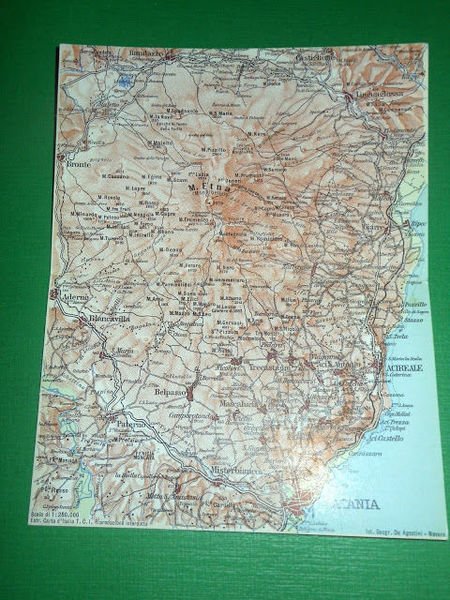 Cartolina doppia Cartina Geografica Catania e dintorni - Ist. De …