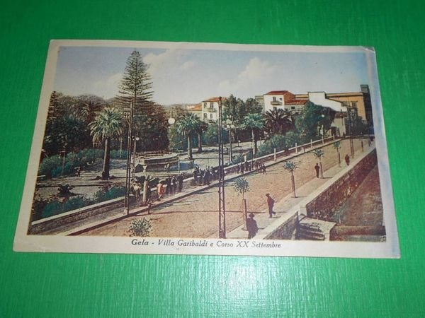 Cartolina Gela - Villa Garibaldi e Corso XX Settembre 1930 … | Immagine Gallery 1