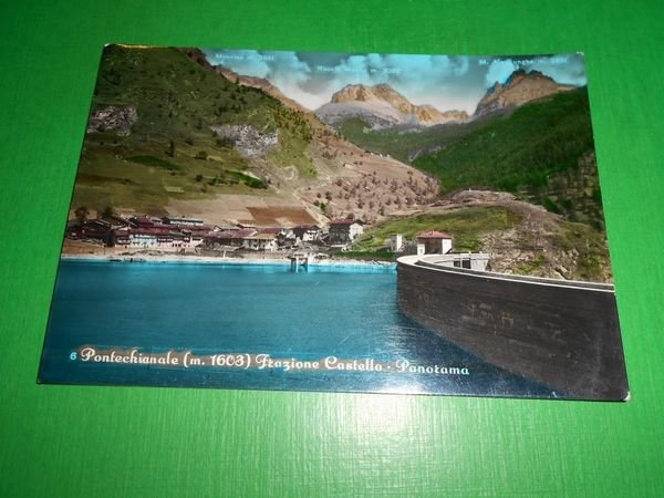 Cartolina Pontechianale - Frazione Castello - Panorama 1958 | Immagine principale