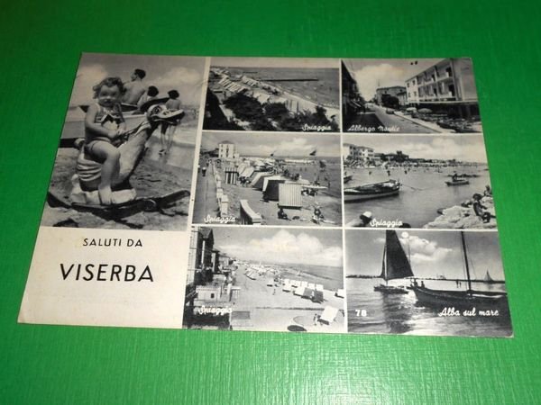 Cartolina Saluti da Viserba - Vedute diverse 1957