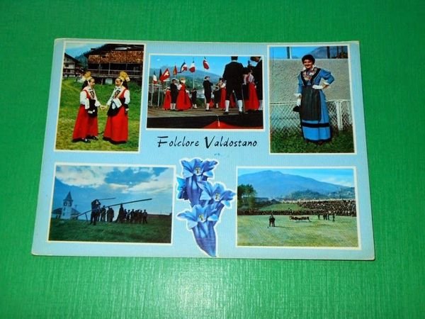 Cartolina Valle d' Aosta - Folklore Valdostano - Vedute diverse …